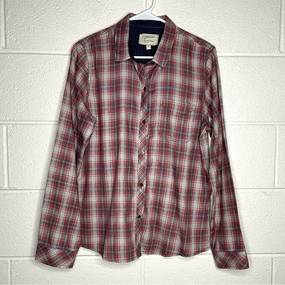 Current/Elliott Tops - < Current/Elliott Red Plaid Button Down Shirt >